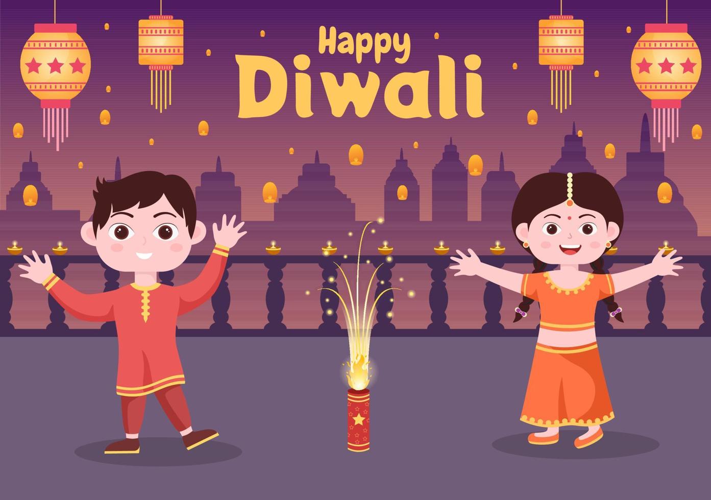 Indiase vieren diwali dag achtergrond vectorillustratie vector