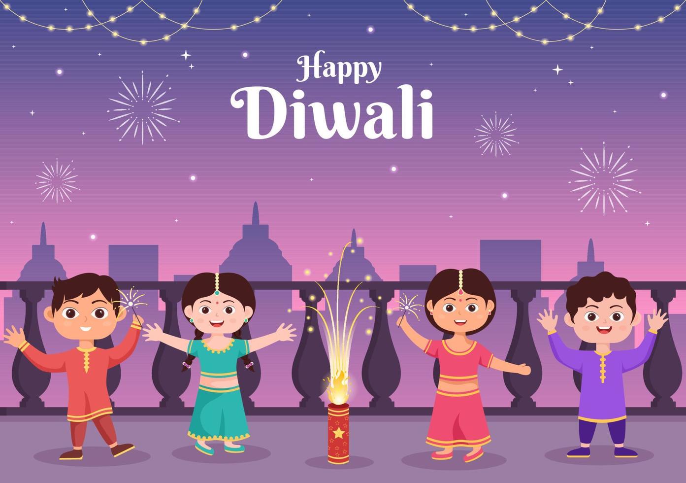 Indiase vieren diwali dag achtergrond vectorillustratie vector