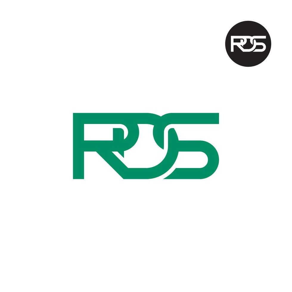 brief rds monogram logo ontwerp vector