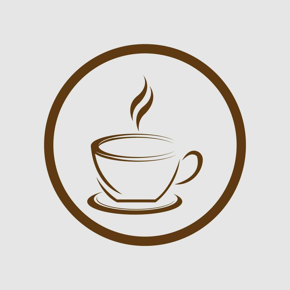 koffie kop logo vector icoon illustratie ontwerp
