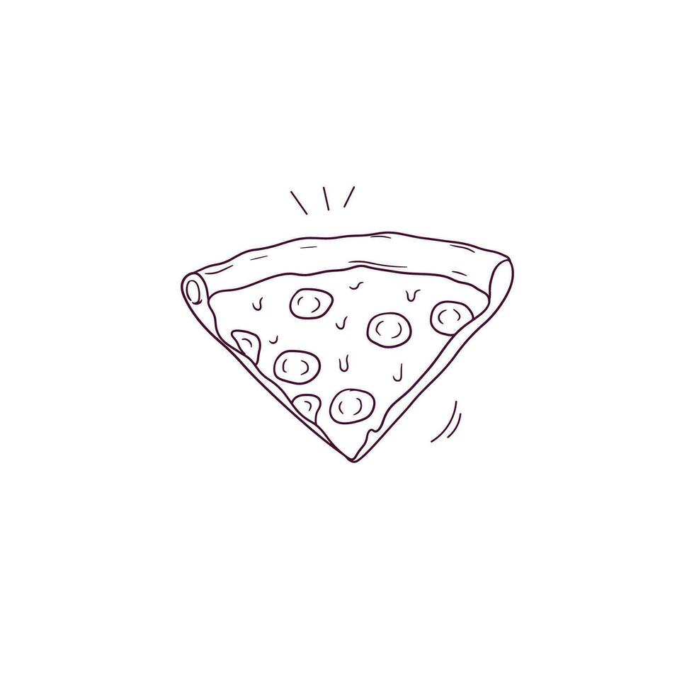 hand- getrokken illustratie van gesneden pizza icoon. tekening vector schetsen illustratie