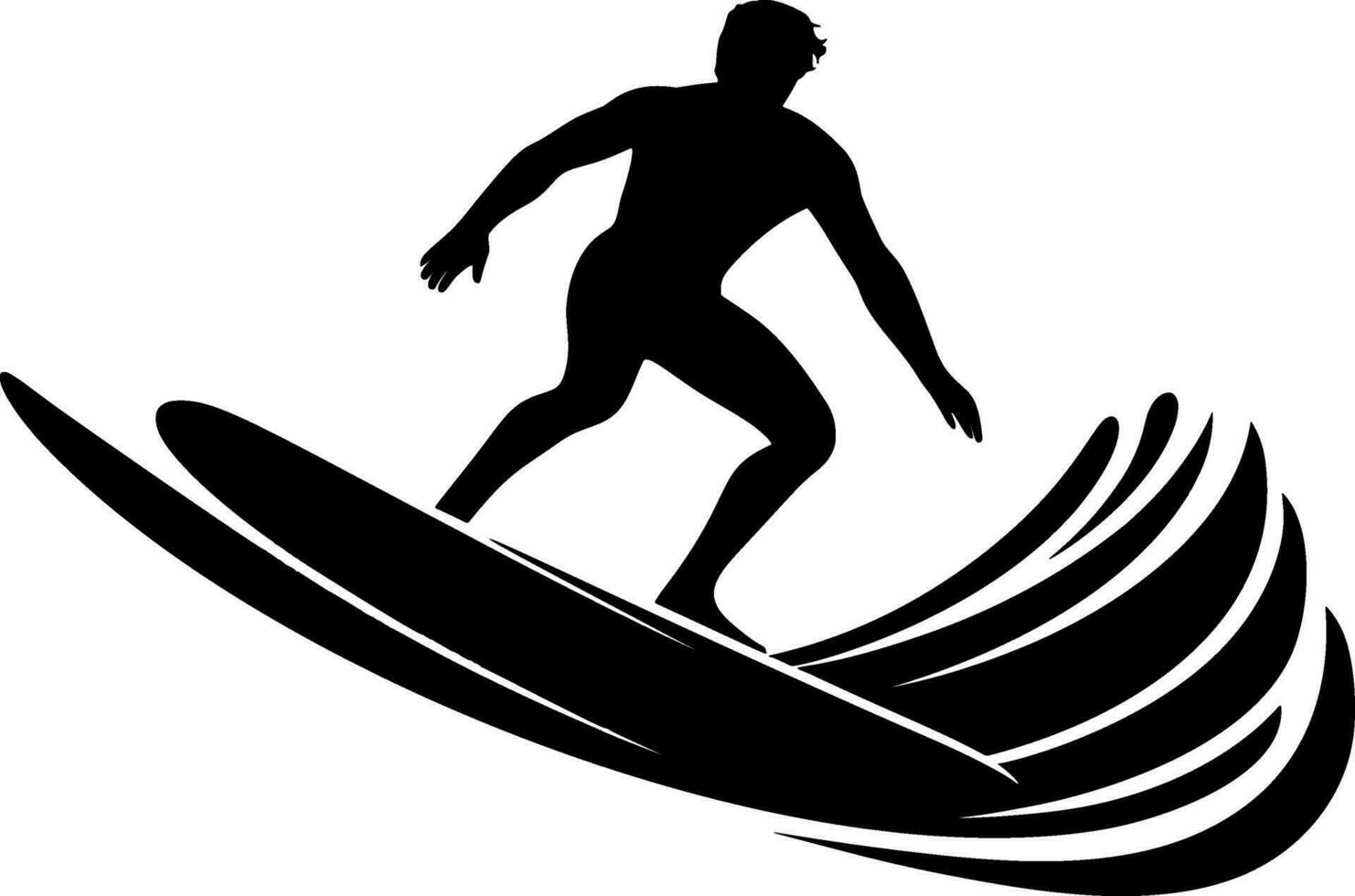 surfer Aan de Golf vector illustratie. ai gegenereerd illustratie.