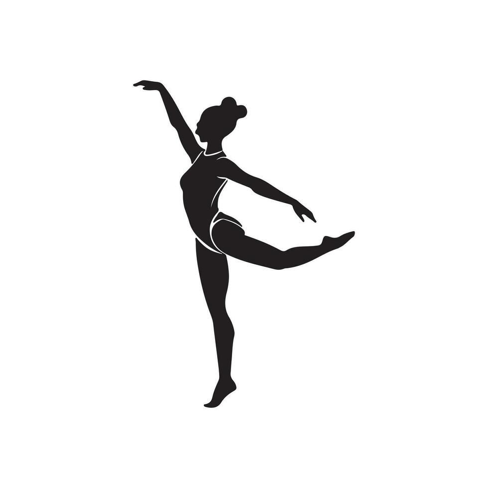 een zwart silhouet gymnast reeks clip art Aan een wit achtergrond vector