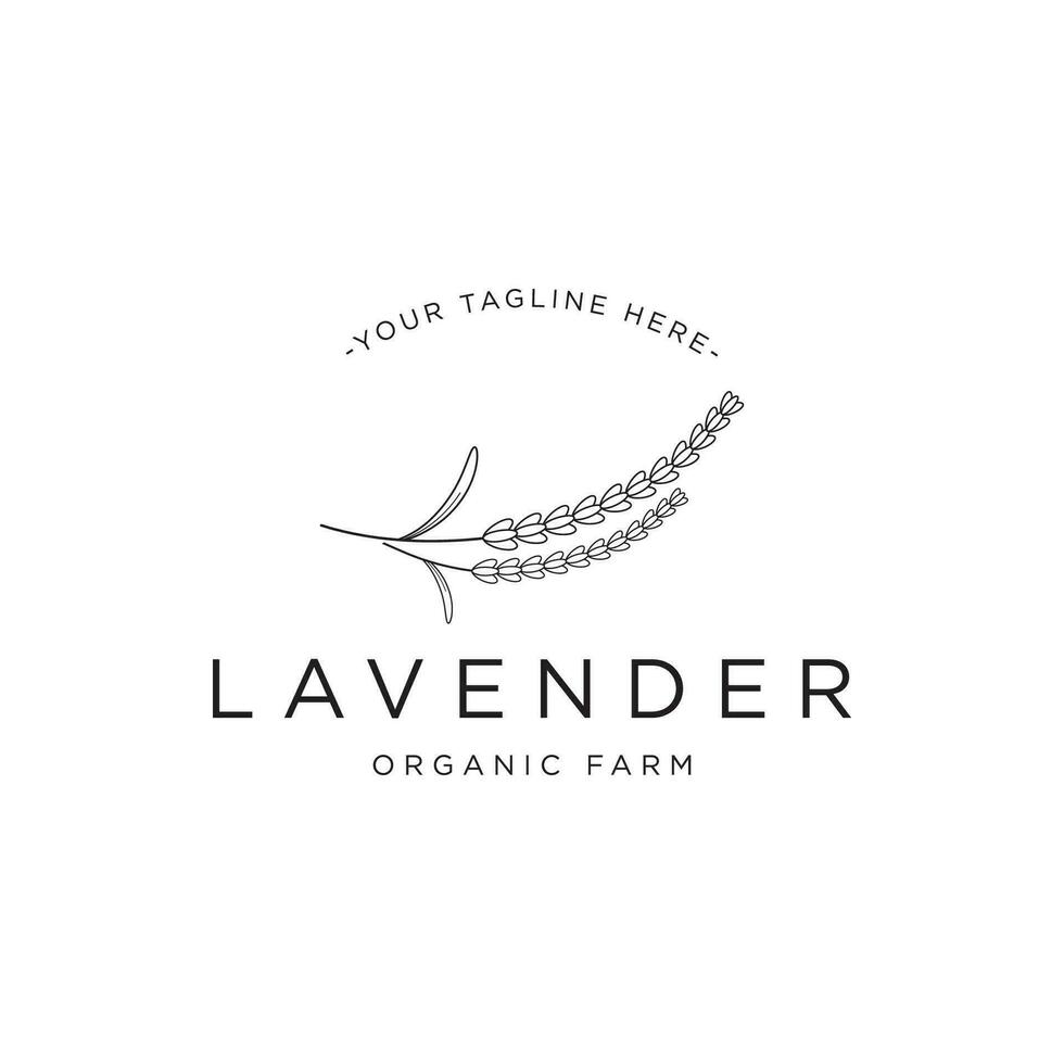 bloeiend lavendel biologisch bloem logo sjabloon ontwerp. logo voor cosmetica, schoonheid, plantkunde, parfum en decoratie. vector