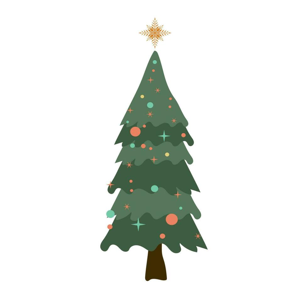 een Kerstmis boom in verschillend stijlen. groen Kerstmis bomen vector, illustratie vector