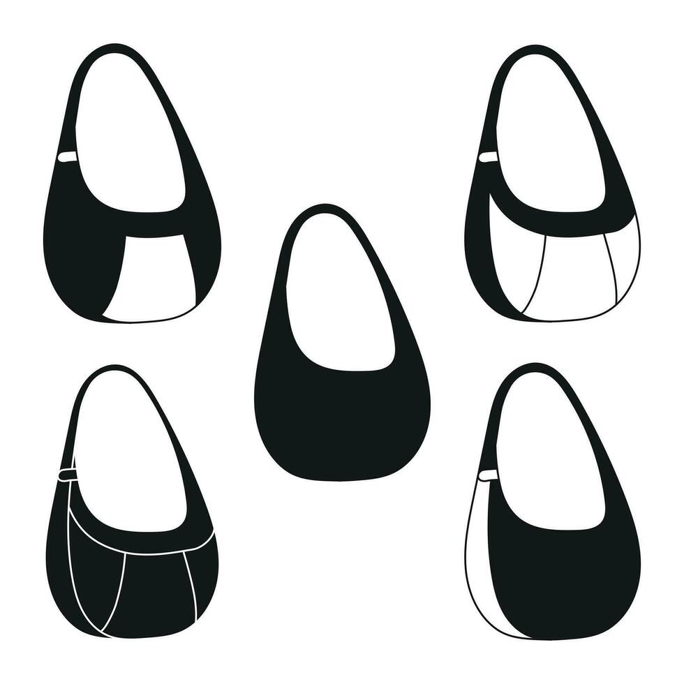 silhouet van een vrouw tas, handtas, tas, koppeling, bagage, bagage vector