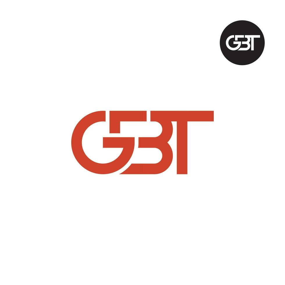 brief gbt monogram logo ontwerp vector