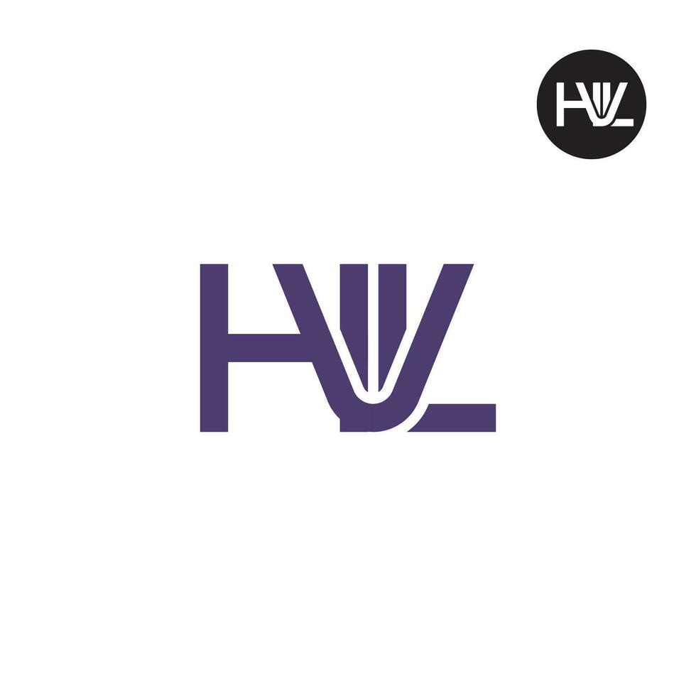 brief hvl monogram logo ontwerp vector