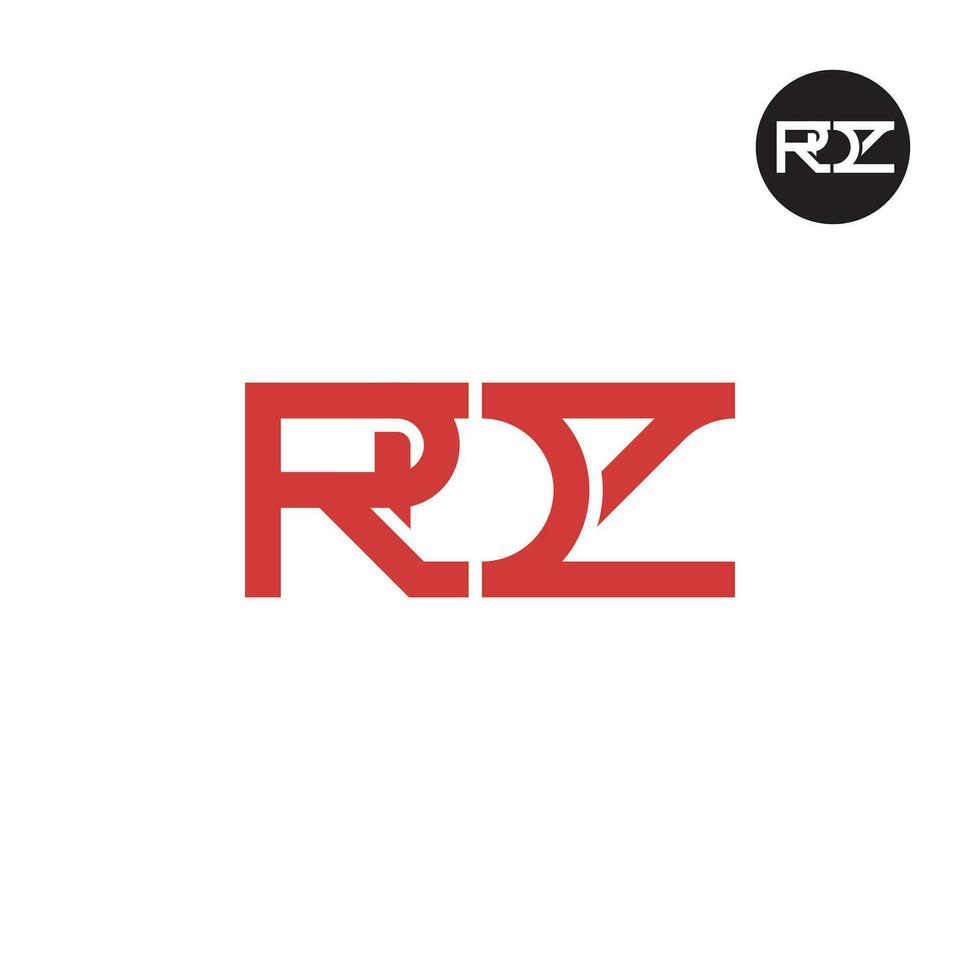 brief rdz monogram logo ontwerp vector