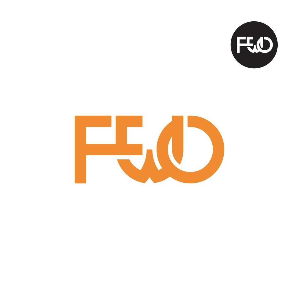 brief fwo monogram logo ontwerp vector