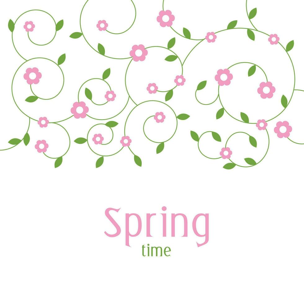 voorjaar bloemen decoratief achtergrond sjabloon met kopiëren ruimte vector