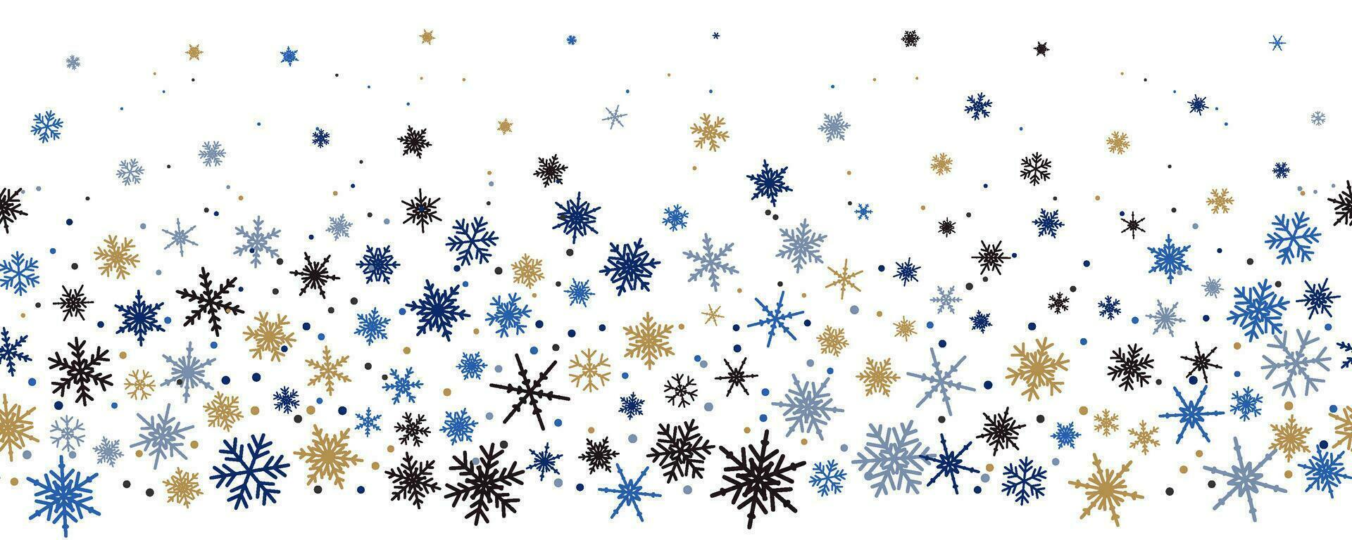 sneeuwvlokken vector achtergrond. winter vakantie decor met kleurrijk kristal elementen. grafisch ijzig kader geïsoleerd Aan wit achtergrond.