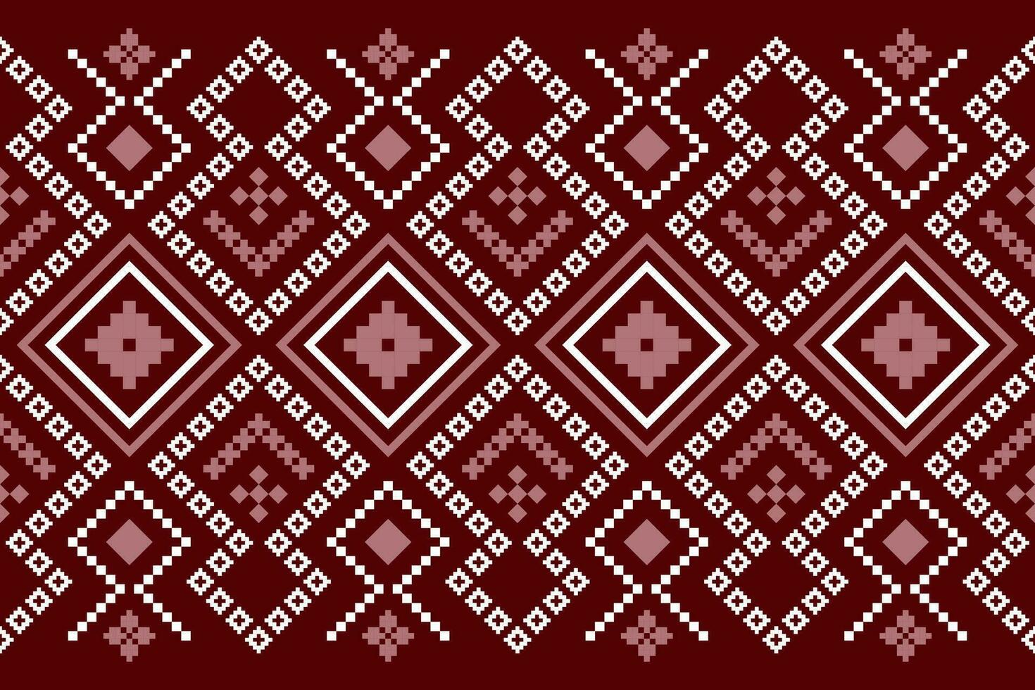 rood traditioneel etnisch patroon paisley bloem ikat achtergrond abstract aztec Afrikaanse Indonesisch Indisch naadloos patroon voor kleding stof afdrukken kleding jurk tapijt gordijnen en sarong vector