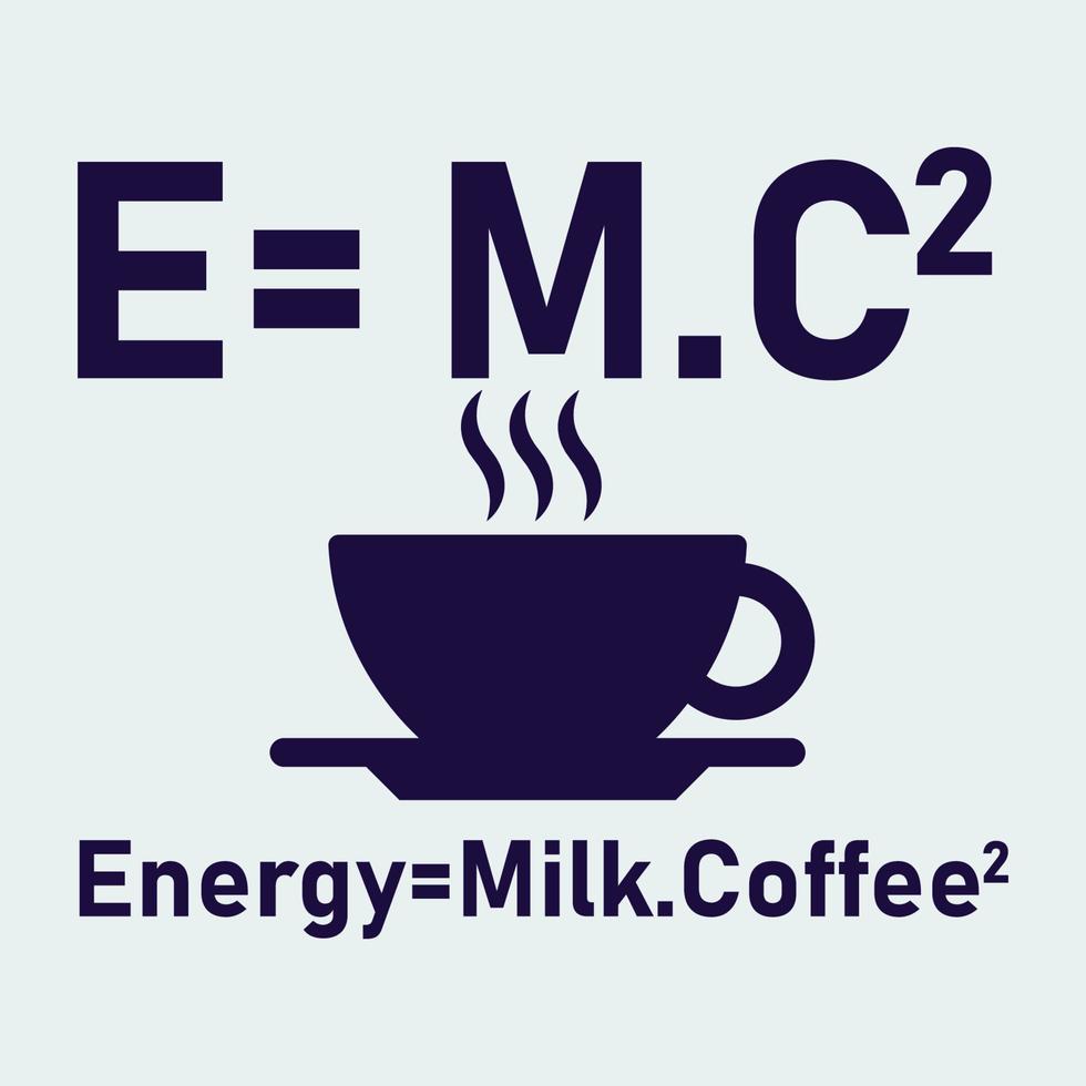 koffie citaten, energie melk koffie typografie t-shirt print gratis vector