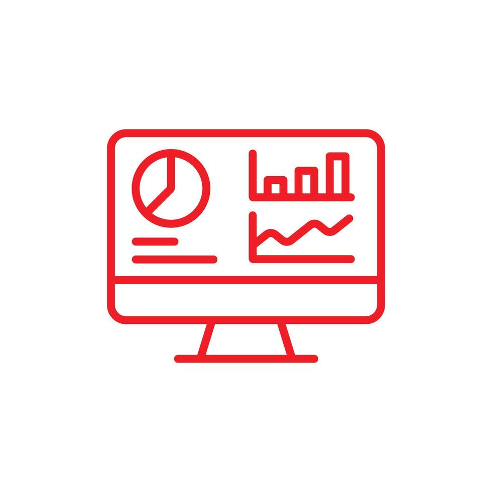 eps10 dashboard beheerder rood lijn kunst icoon. gemakkelijk schets stijl. gebruiker paneel sjabloon, gegevens analyse, bureau, grafiek, bedrijf lineair teken. vector schets illustratie geïsoleerd Aan wit achtergrond.