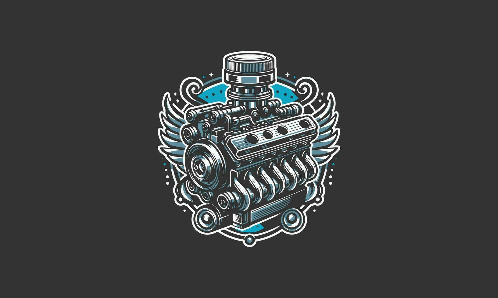 motor met Vleugels vector illustratie ontwerp