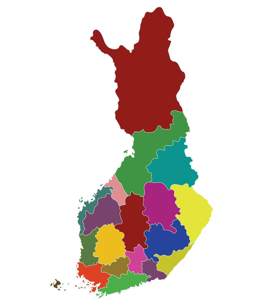 kaart van Finland. Finland provincies kaart vector
