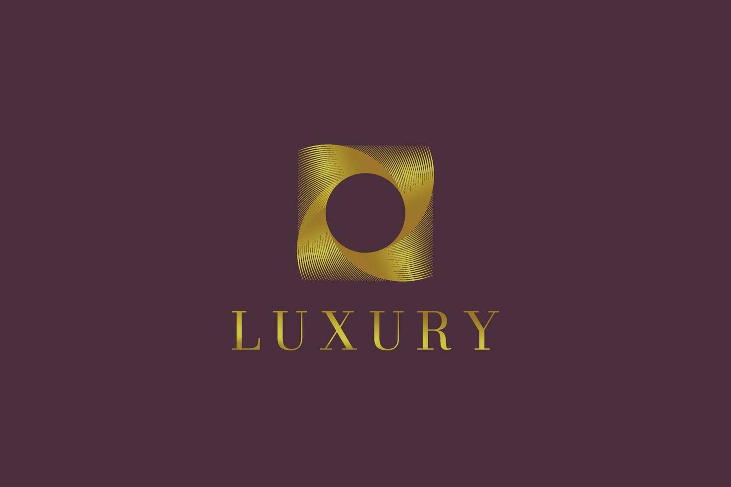gat logo Bij plein mengen lijn goud luxe concept voor bedrijf hotel mode winkel edelsteen sieraden schoonheid kunstmatig vector