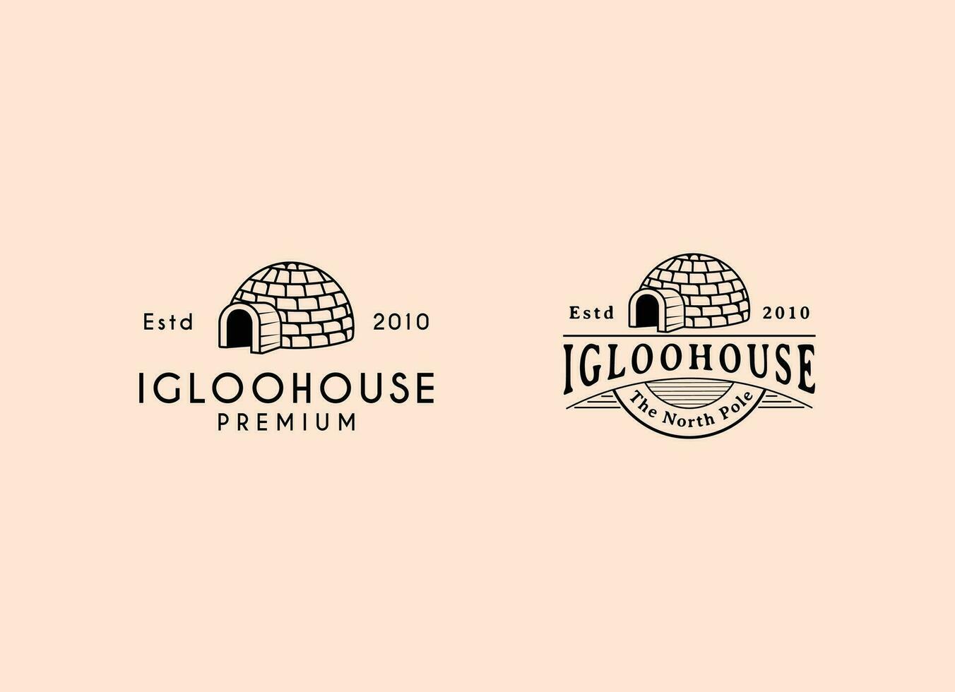 iglo huis logo lijn kunst vector wijnoogst gemakkelijk illustratie sjabloon icoon grafisch ontwerp. traditioneel huis van Eskimo mensen teken of symbool gebouw cultuur concept