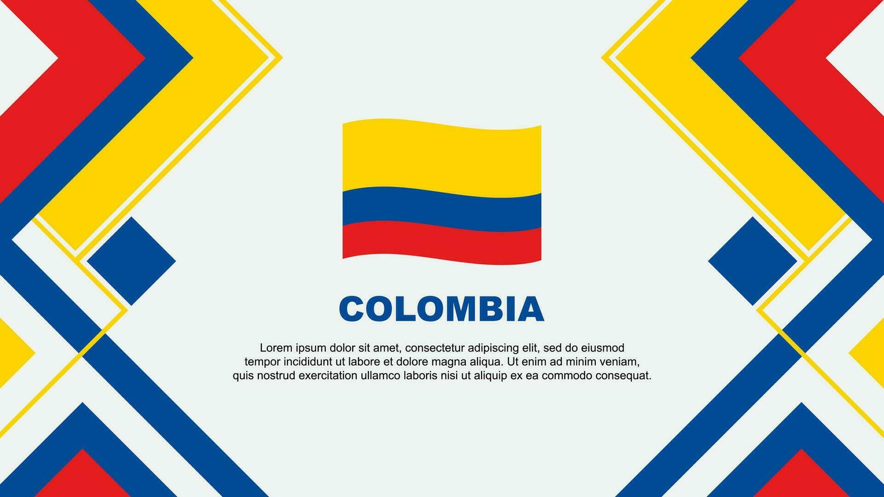 Colombia vlag abstract achtergrond ontwerp sjabloon. Colombia onafhankelijkheid dag banier behang vector illustratie. Colombia banier