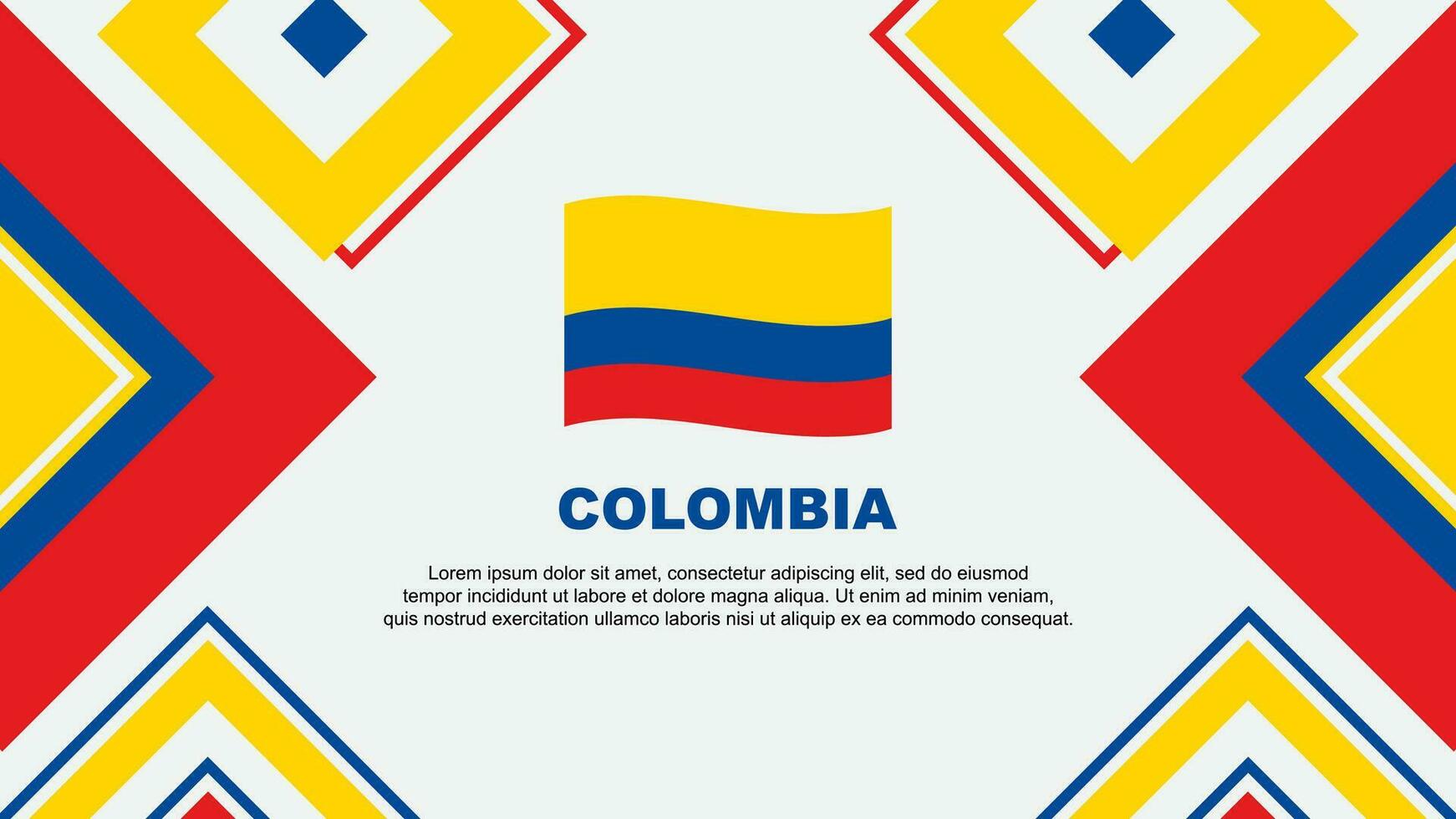 Colombia vlag abstract achtergrond ontwerp sjabloon. Colombia onafhankelijkheid dag banier behang vector illustratie. Colombia onafhankelijkheid dag