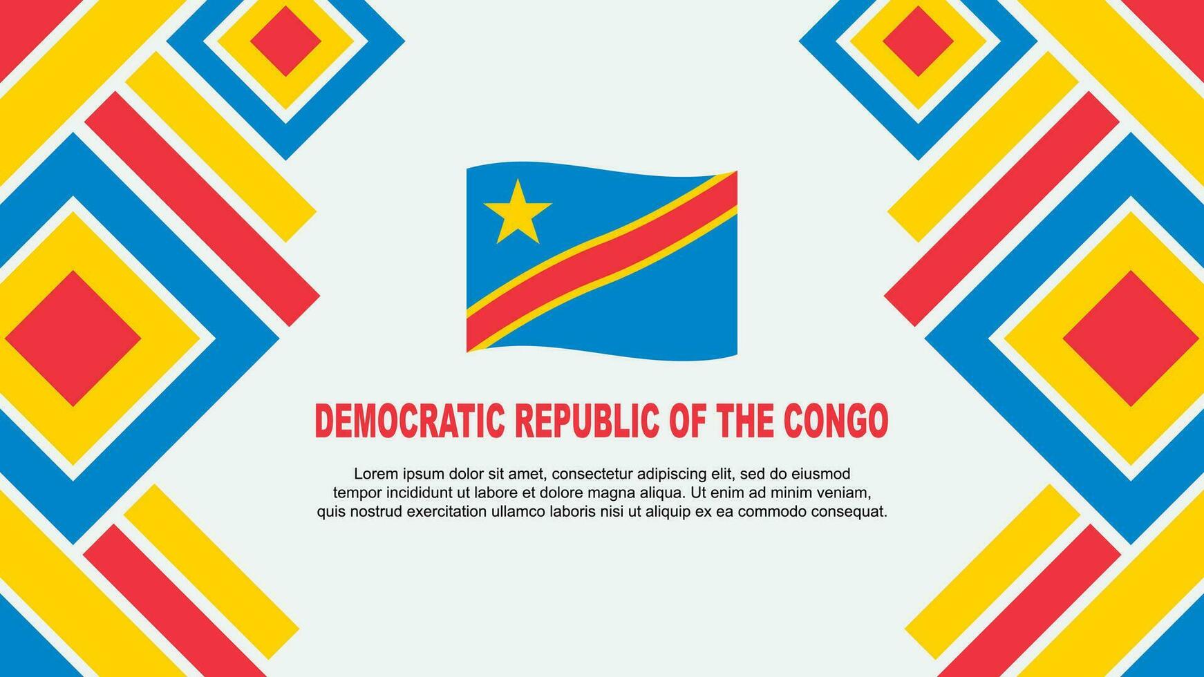 democratisch republiek van de Congo vlag abstract achtergrond ontwerp sjabloon. democratisch republiek van de Congo onafhankelijkheid dag banier behang vector illustratie