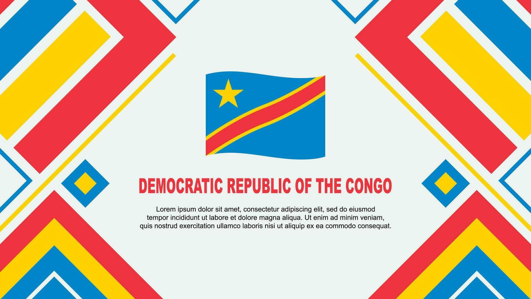democratisch republiek van de Congo vlag abstract achtergrond ontwerp sjabloon. democratisch republiek van de Congo onafhankelijkheid dag banier behang vector illustratie. illustratie