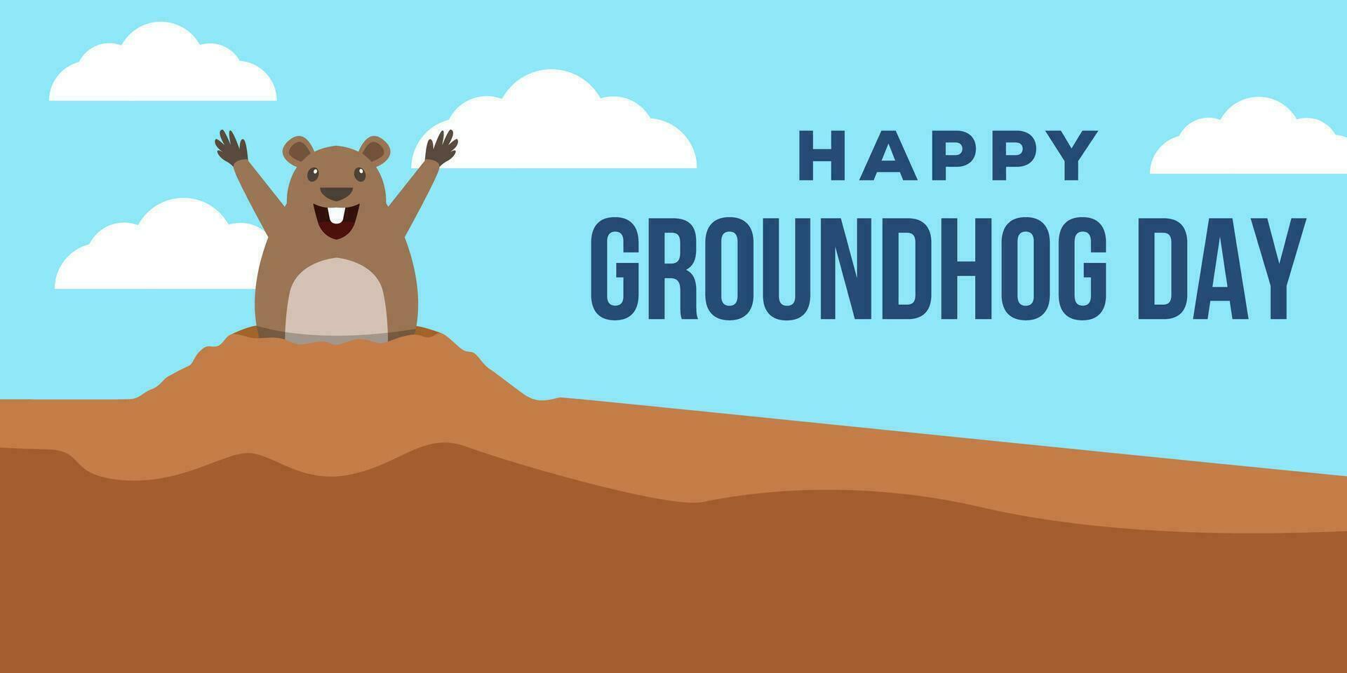 gelukkig groundhog dag horizontaal banier illustratie vector