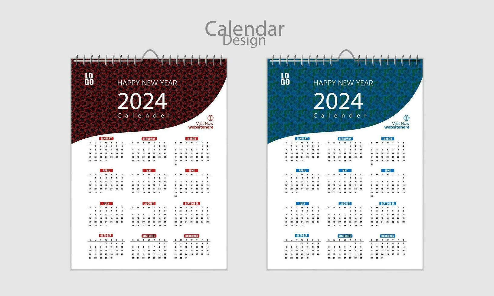 kalender ontwerp 2024 nieuw vector