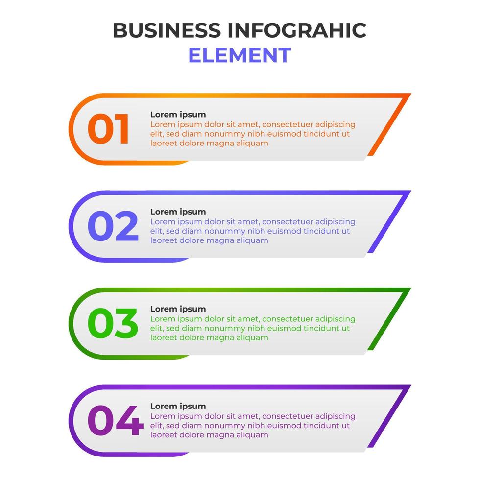 vier stappen gradiënt business infographic element. infographic sjabloon. vector