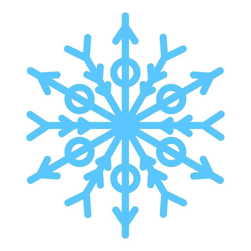 winter blauw bevriezen sneeuwvlok dik lijn icoon vector