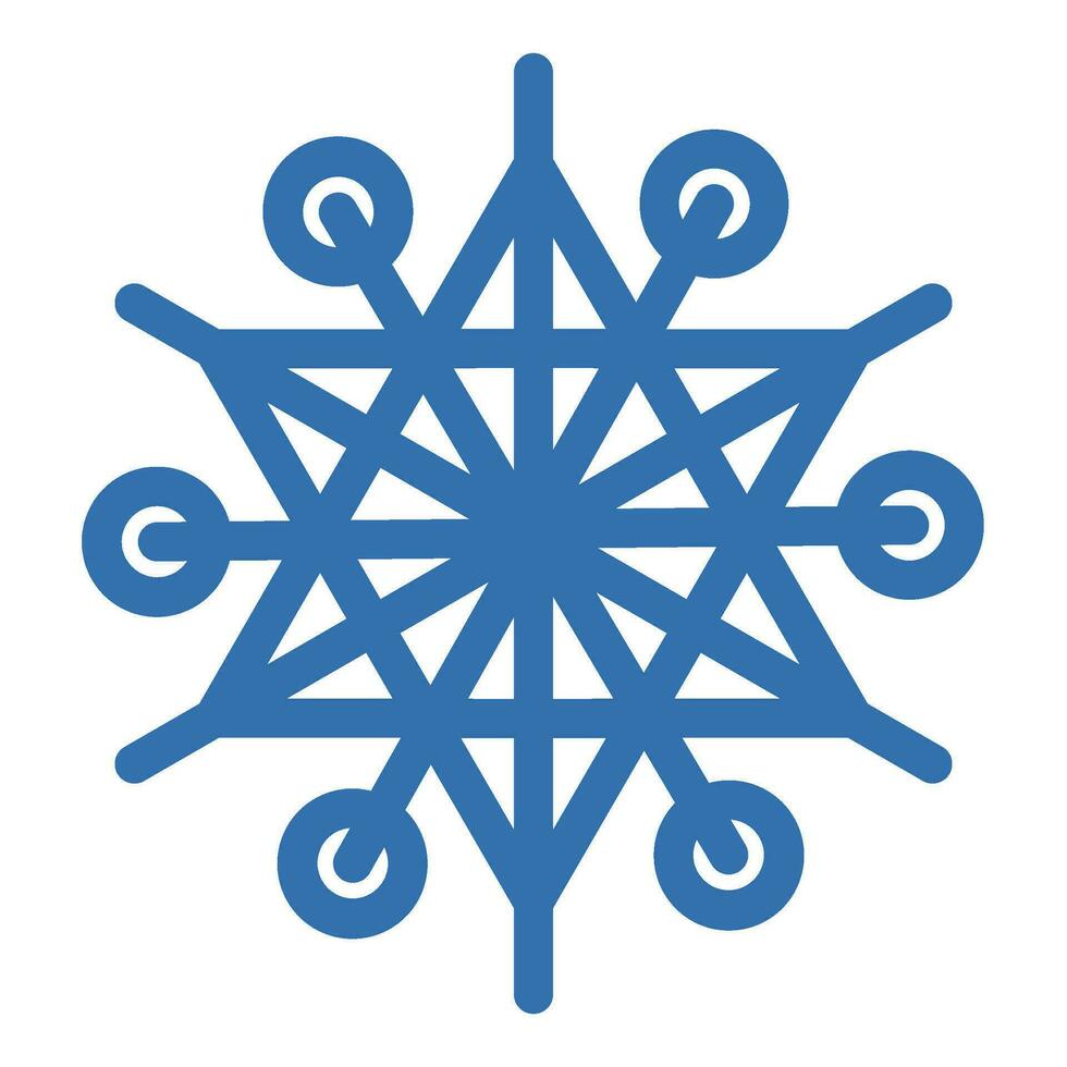 winter blauw bevriezen sneeuwvlok dik lijn icoon vector