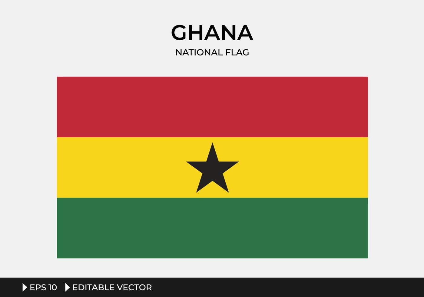 illustratie van de nationale vlag van ghana vector