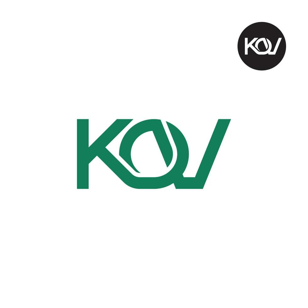 brief kov monogram logo ontwerp vector