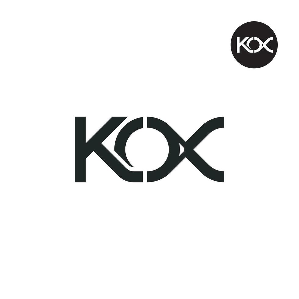 brief kox monogram logo ontwerp vector