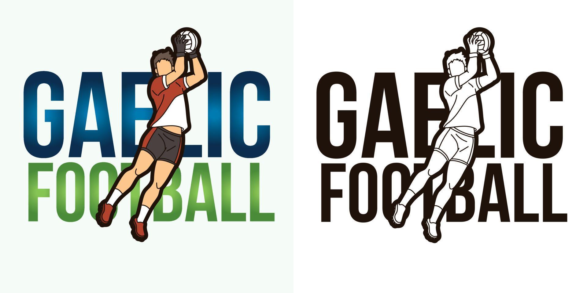 gaelisch voetballettertype met sportspeler vector