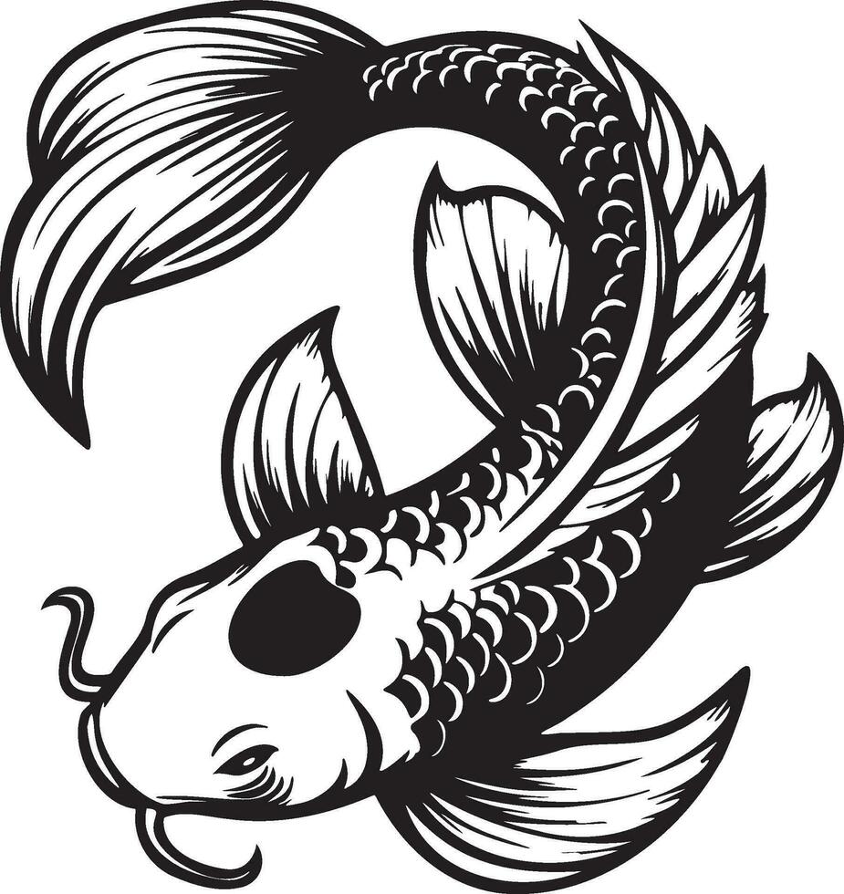 koi vis schetsen tekening. vector