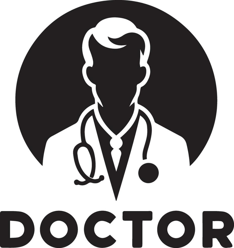 dokter logo vector silhouet, dokter icoon vullen zwart kleur 9