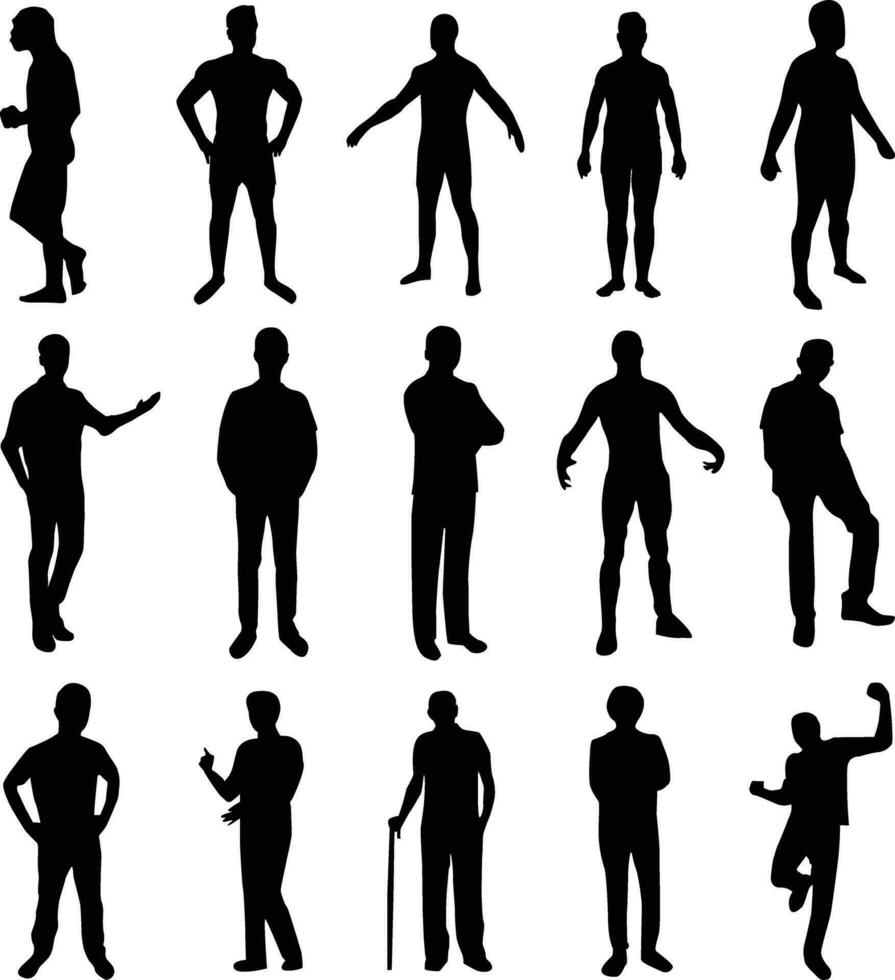 Mens silhouet vector illustratie jong model- zakenman creatief