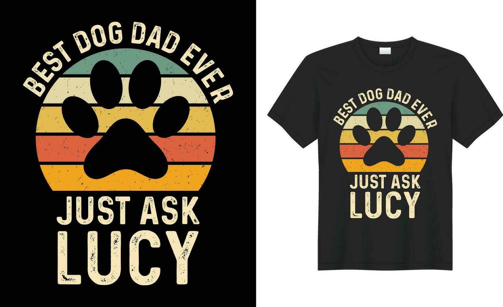 het beste hond vader ooit alleen maar vragen lucy typografie vector t-shirt ontwerp. perfect voor afdrukken items en Tassen, poster, sticker, sjabloon, spandoek. handgeschreven vector illustratie. geïsoleerd Aan zwart achtergrond.