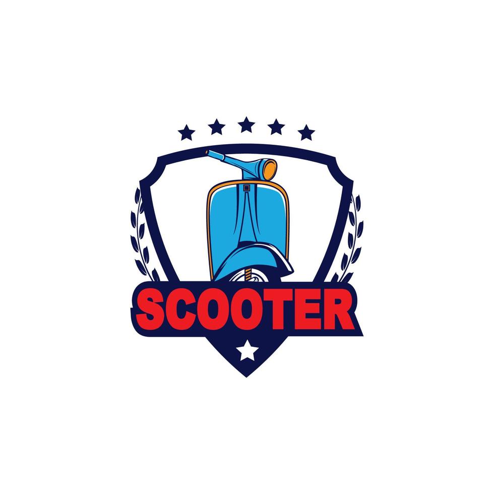 vespa scooter logo sjabloon, retro scooter logo vintage vector