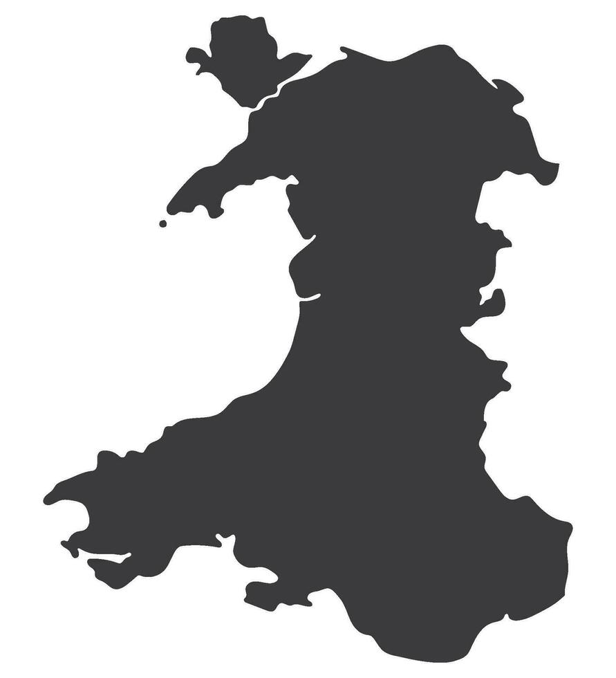 Wales kaart. kaart van Wales in zwart kleur vector