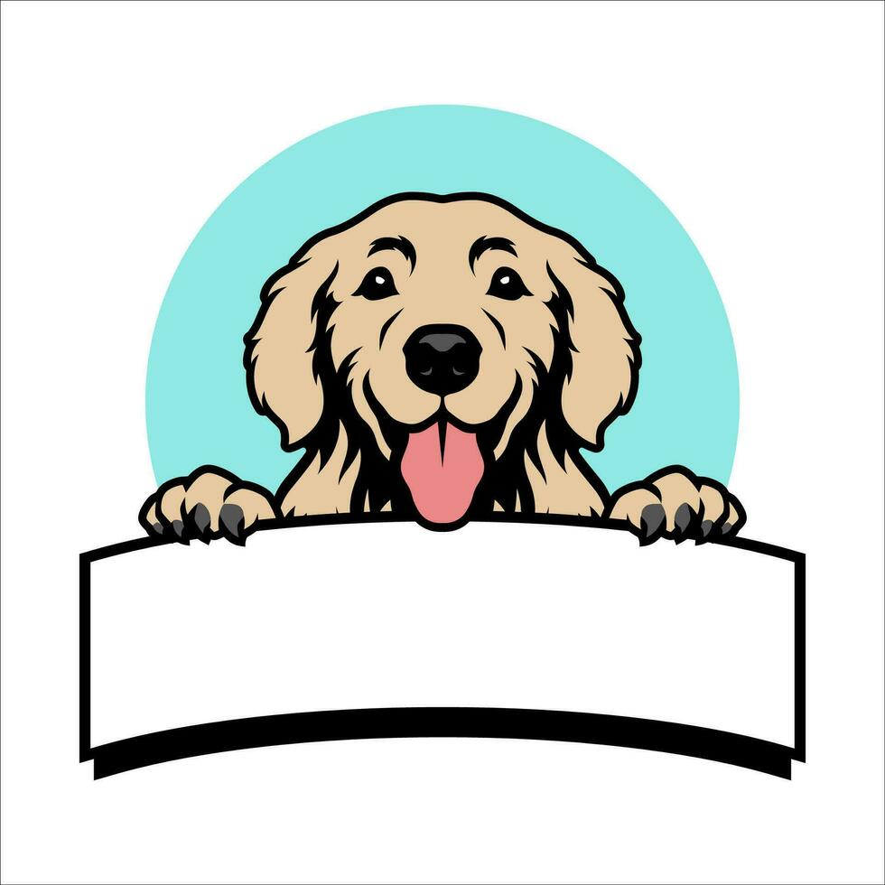 gouden retriever hond mascotte logo sjabloon vector