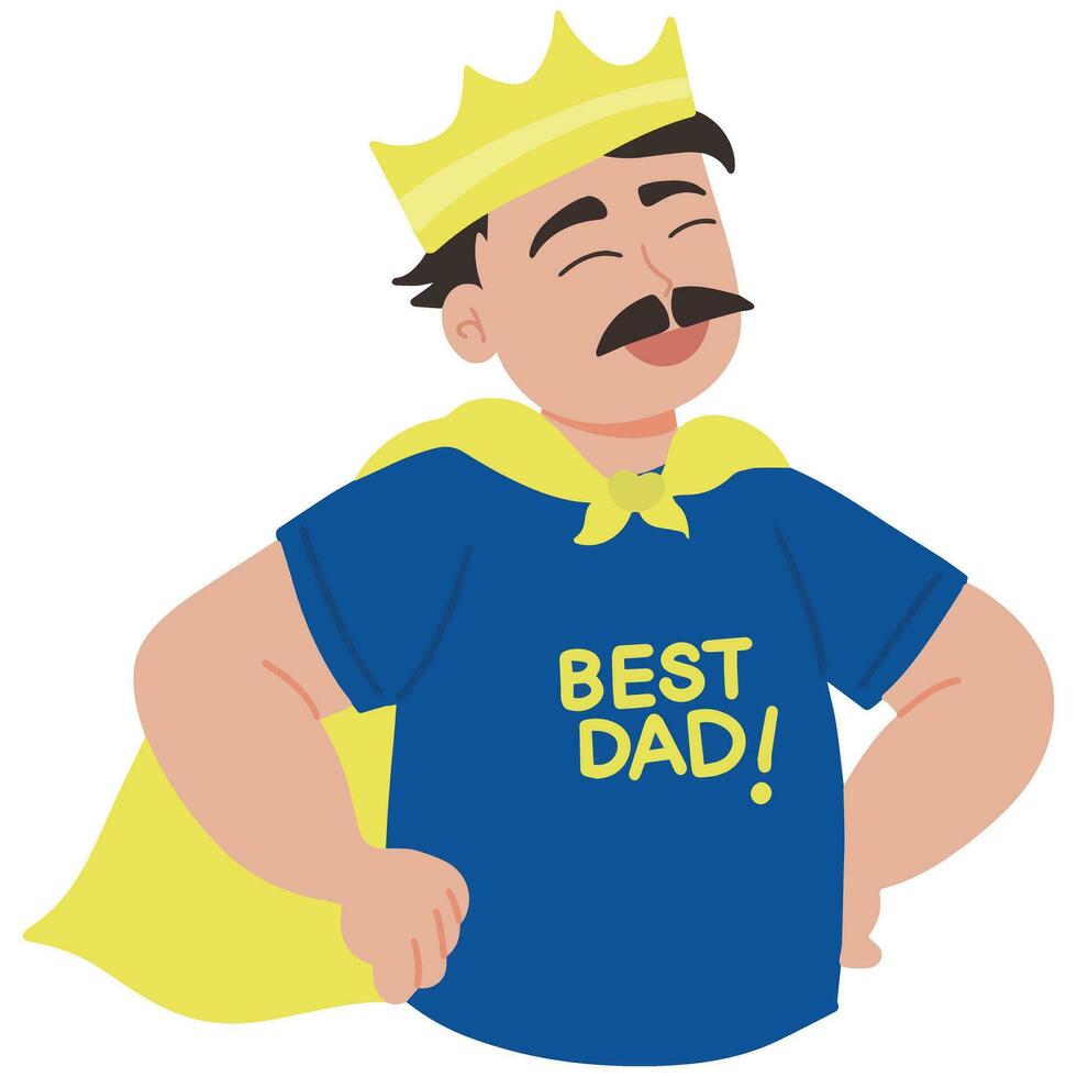het beste vader slijtage koning kostuum doen alsof naar worden superheld illustratie vector