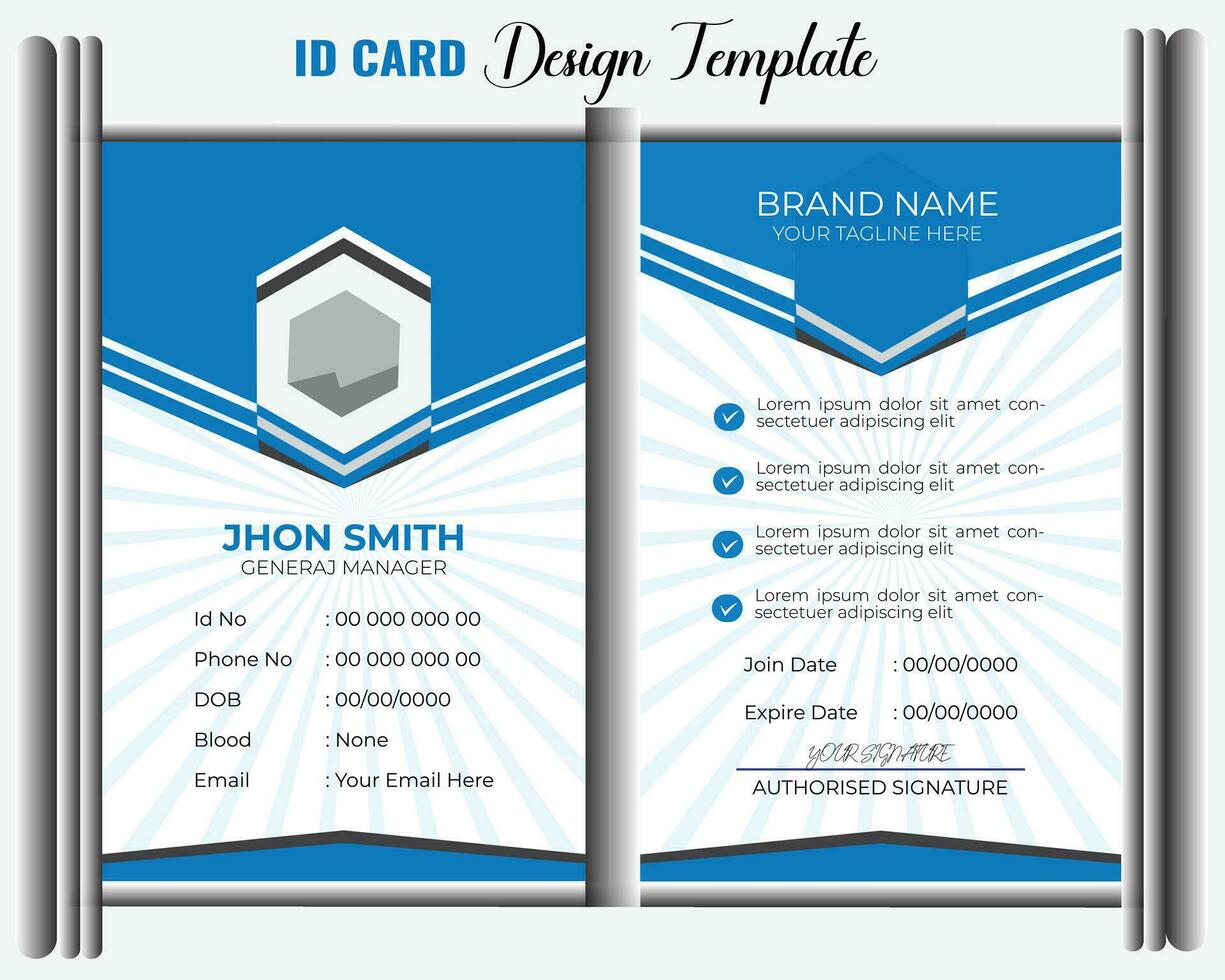 modern ID kaart kaart ontwerp sjabloon. zakelijke identiteit kaart ontwerp. professioneel werknemer ID kaart kaart. vector