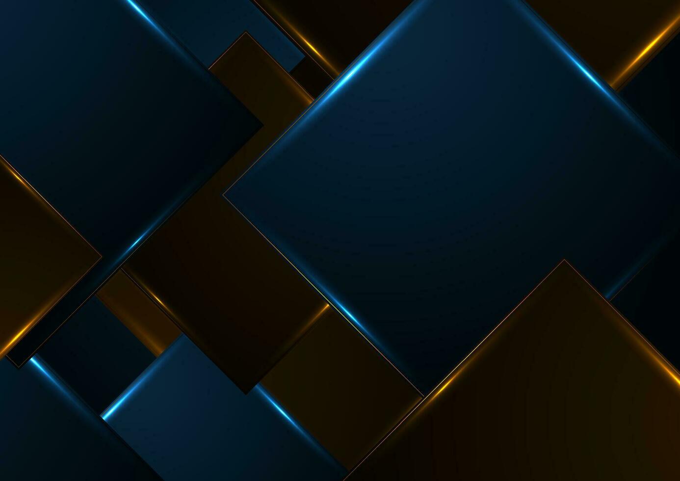 blauw oranje gloeiend neon pleinen abstract geometrie achtergrond vector