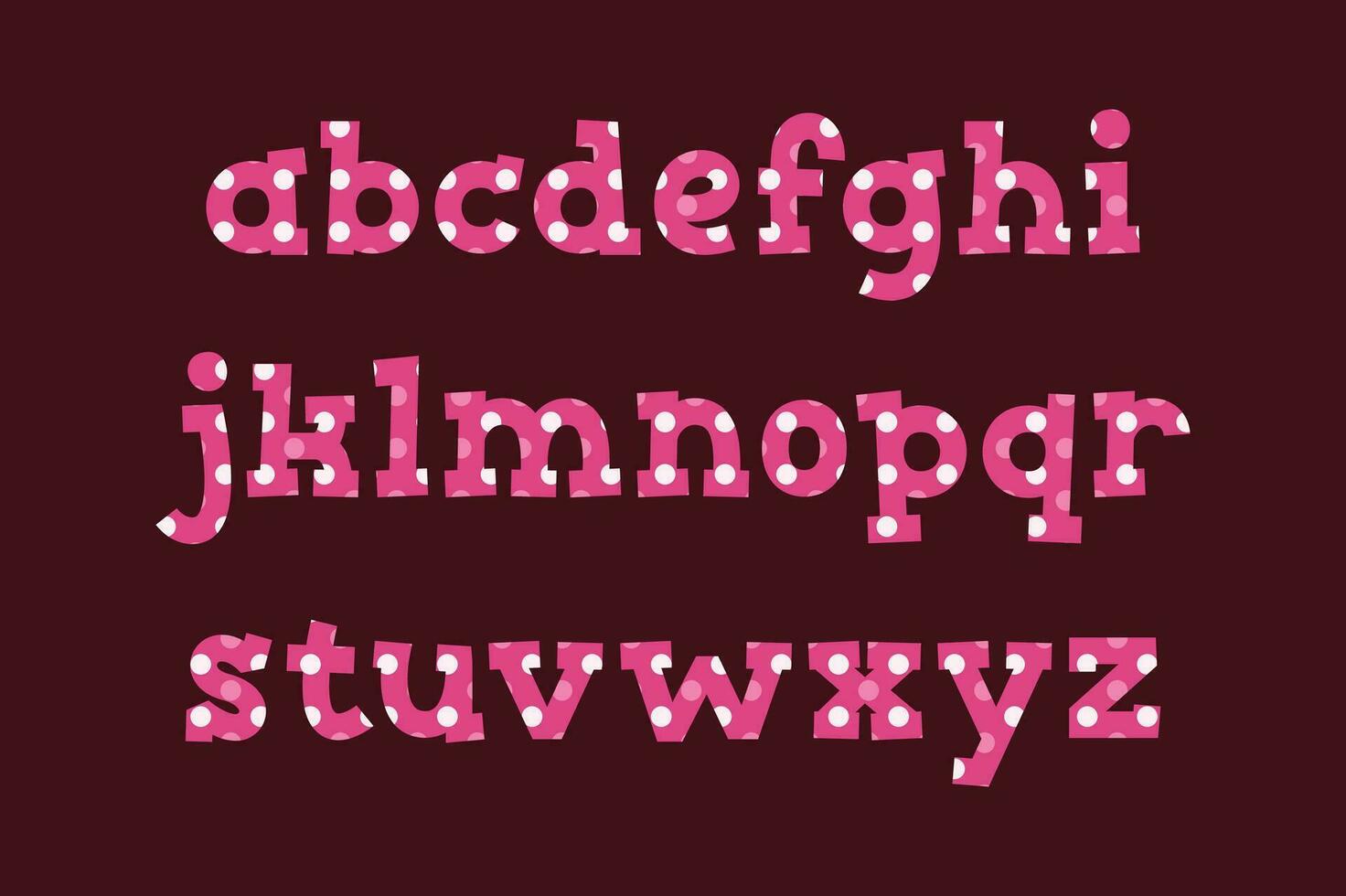 veelzijdig verzameling van roze dots alfabet brieven voor divers toepassingen vector