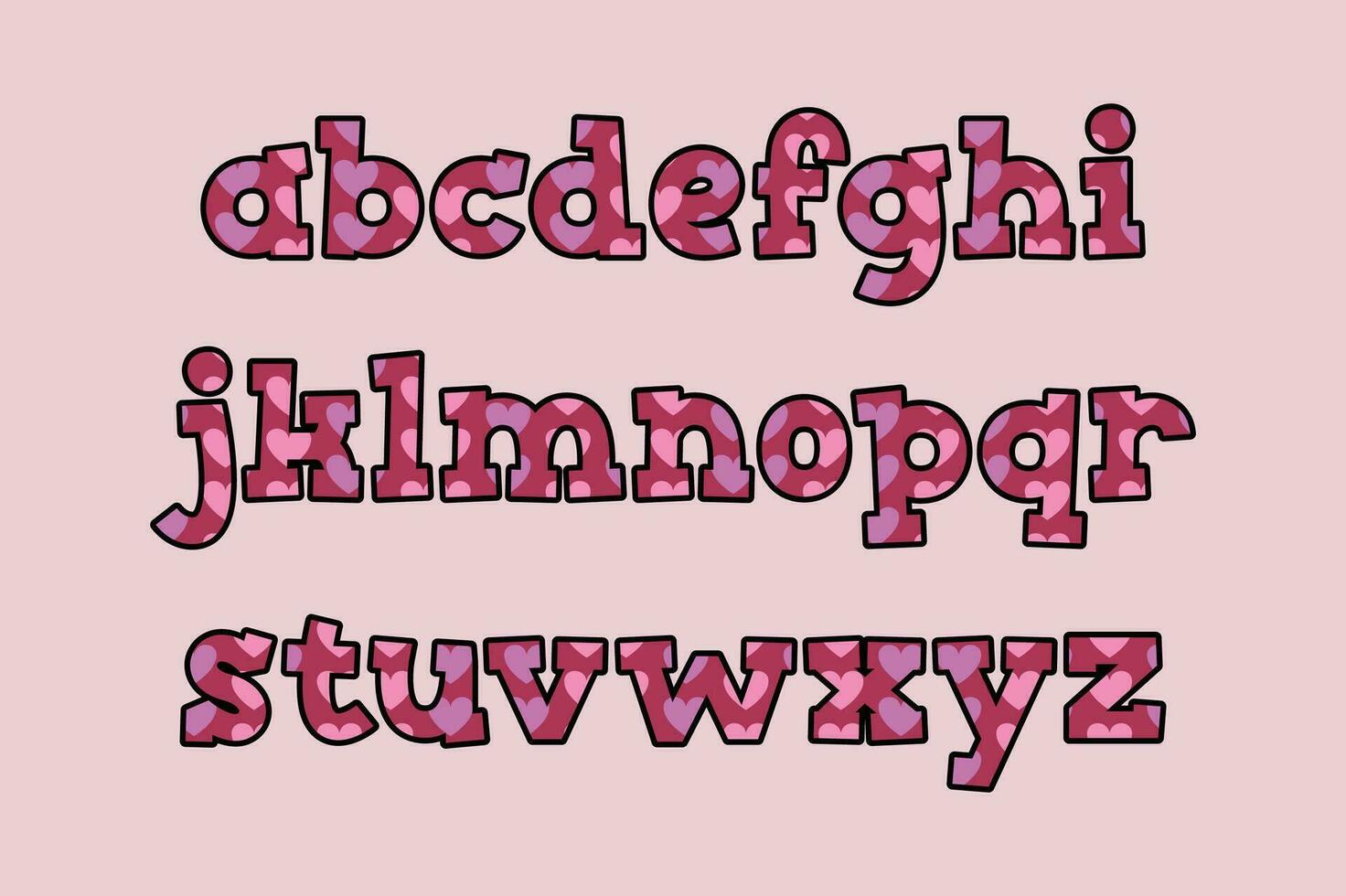 veelzijdig verzameling van liefde liefde alfabet brieven voor divers toepassingen vector