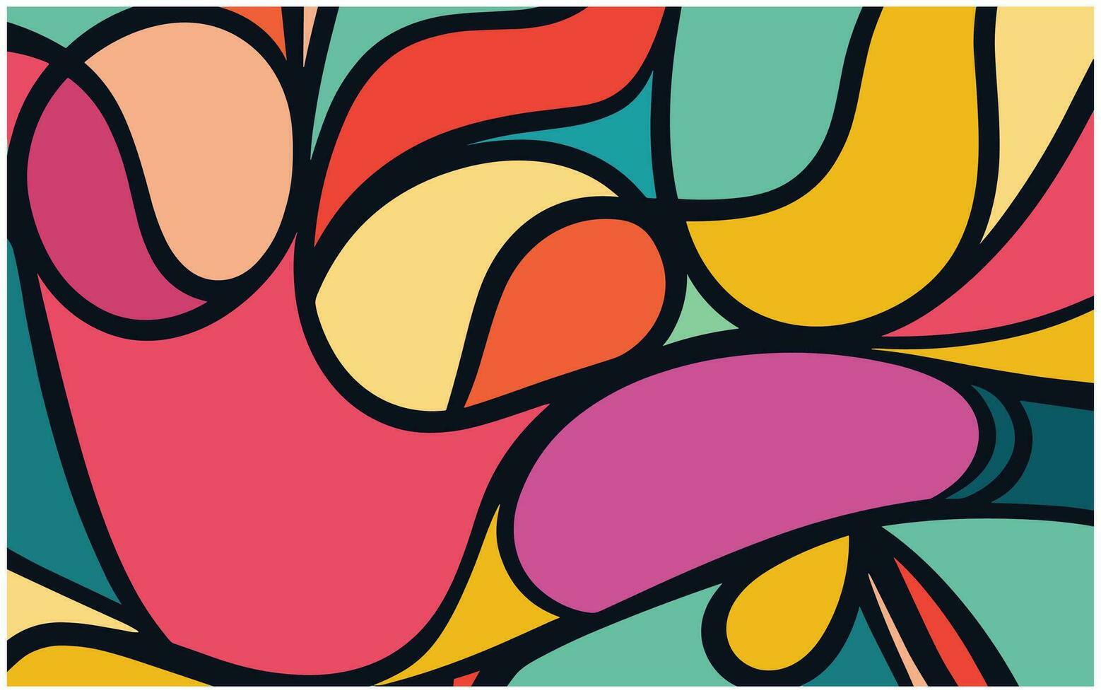 abstract kleurrijk achtergrond met wervelingen en lijnen in retro stijl, vector illustratie