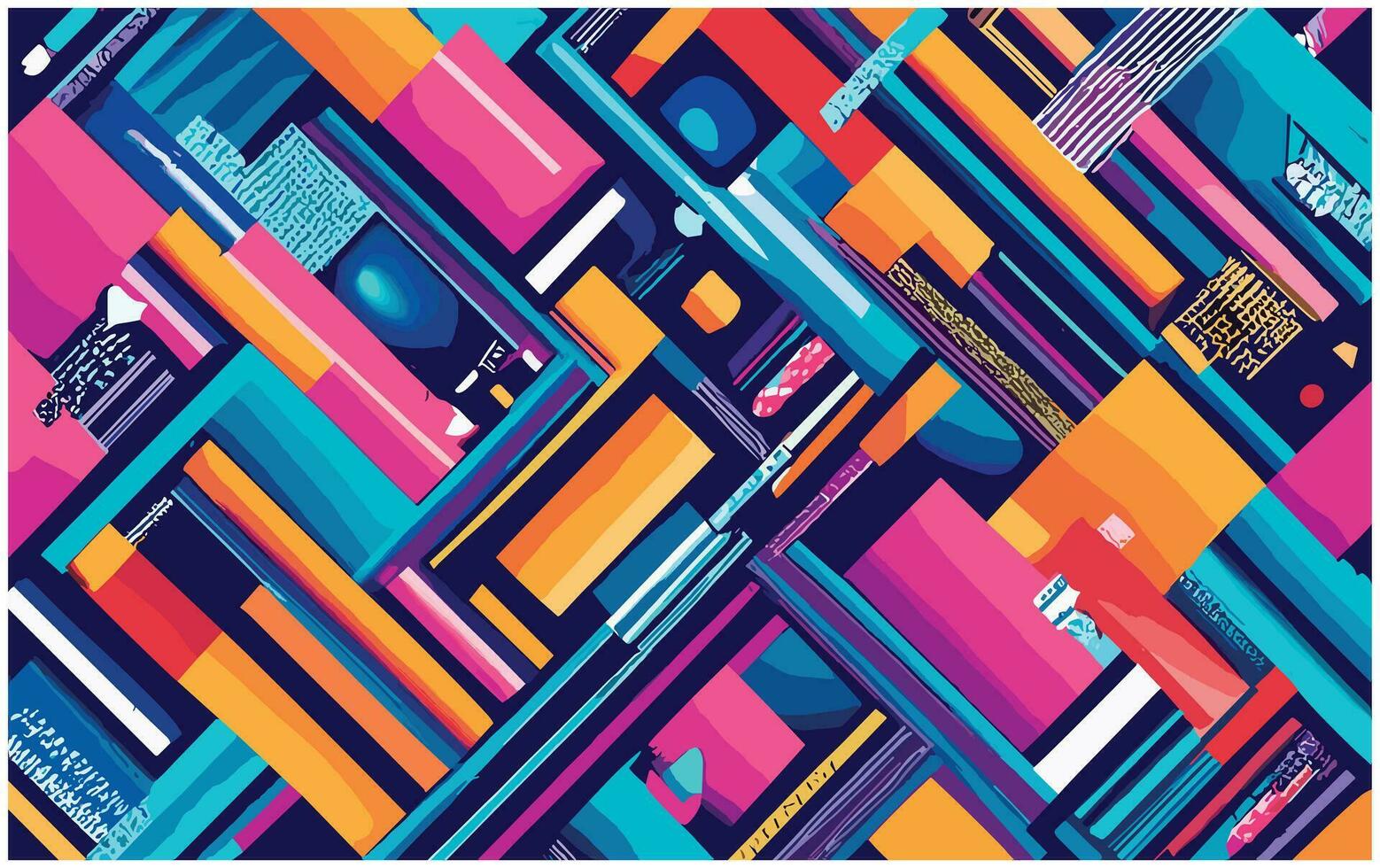 abstract kleurrijk achtergrond met wervelingen en lijnen in retro stijl, vector illustratie